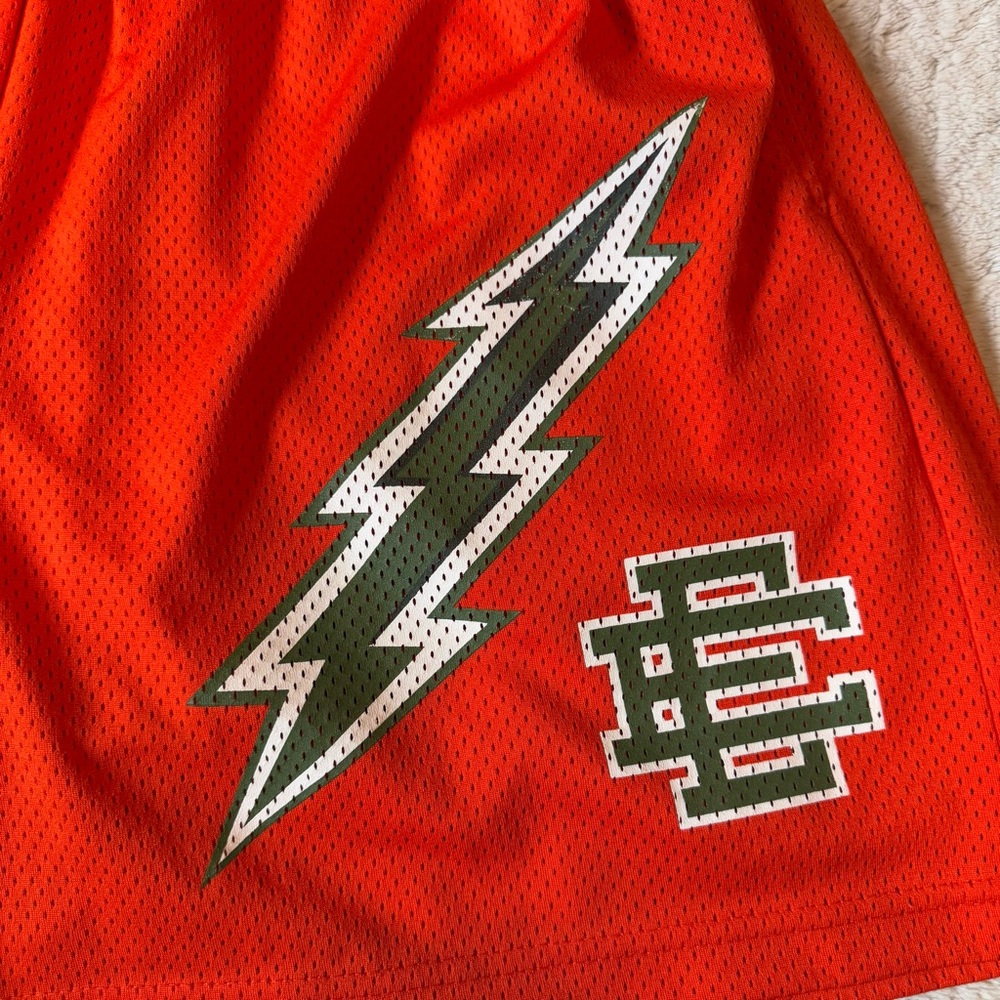 Eric Emanuel Ee Basic Shorts Orange Bolt Mens Sz … - image 3